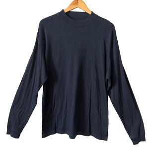 Marc Baxis Los Angeles Mens XXL Navy Blue 100% Pima Cotton Long Sleeve Casual